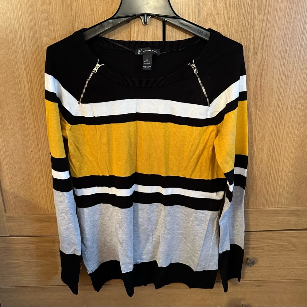 INC company color block sweater top BNWT